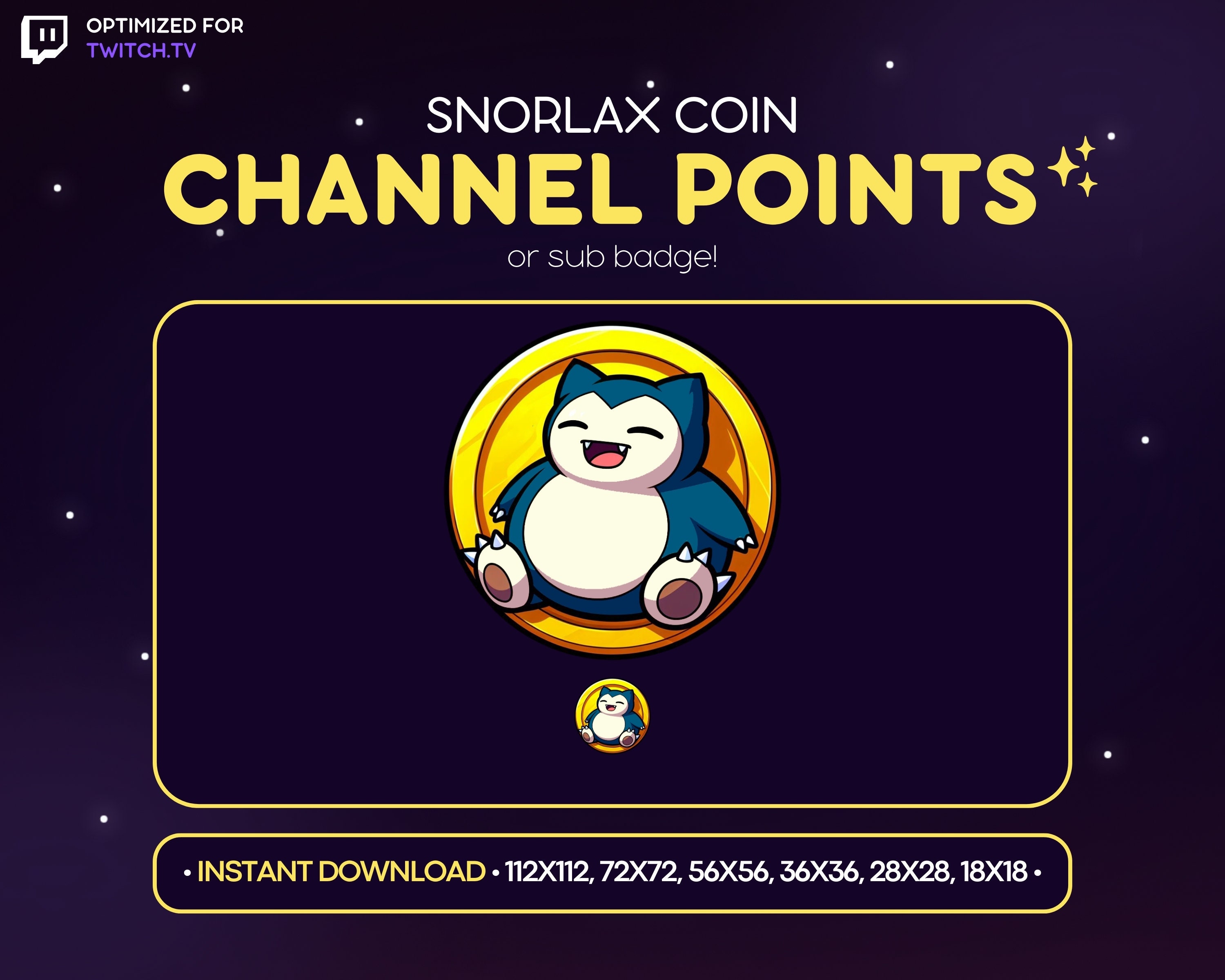 カビゴンコインTwitchチャンネルポイントアイコン、サブバッジ、エモート - カビゴンDiscordエモート、ストリーミングアセット、ゲーム、絵文字、ステッカー、ロイヤルティバッジ  - Etsy 日本