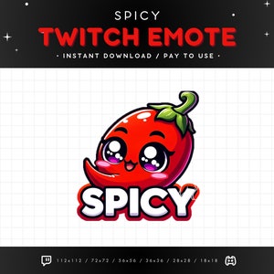 Spicy Twitch Emote - Bell pepper Spicy Emote, Spicy Discord Emote, Streaming Assets, Text Emote, Gaming, Emoji Sticker, Funny Reaction Emote