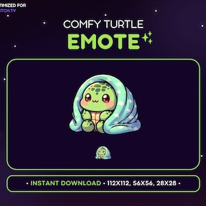 かわいいカメの Twitch 絵文字 - 快適なカメの絵文字、カメの Discord 絵文字、ゲーム、ストリーミング、絵文字、かわいい、愛らしい、居心地の良い、毛布、ブランケット