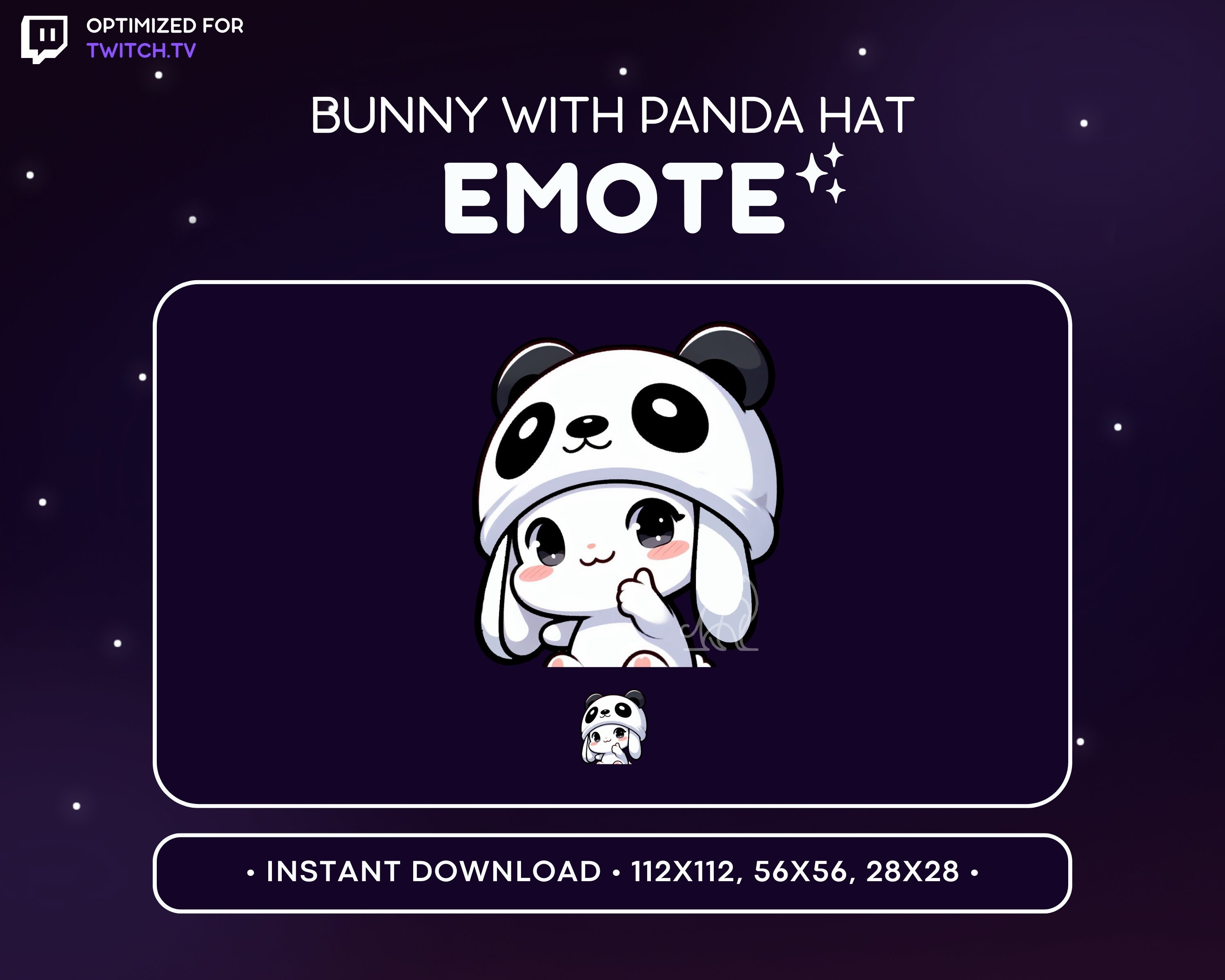 Bunny Twitch Emote GG - Thumbs up Panda Hat Discord Emoji, Easy - Etsy