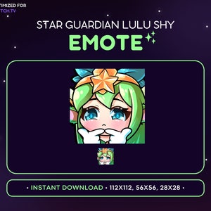 Star Guardian Lulu Twitch Emote - Shy Lulu League of Legends, Cute Lulu Discord Emote, Streaming Asset, Gamer Girl, Sticker Emoji, Uwu