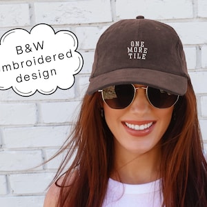 One More Tile Hat, Mahjong Gift, Mahjong Lover Gift, Embroidered Cap, Mom Birthday Gift, Brunch Club Hat, Girls Night Accessories