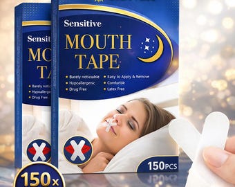 300 unidades de cinta adhesiva hipoalergénica para la boca para dormir / Adhesivo de grado médico, sin látex, sin residuos.