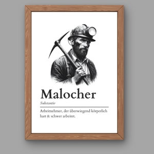 Malocher Poster with Definition | Miner | Ruhr area | Ruhrpott | DIGITAL DOWNLOAD