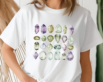 Minimalist Gemstone Collection Unisex t-shirt, Crystals Shirt, Crystal Lovers Shirt, Boho Shirt