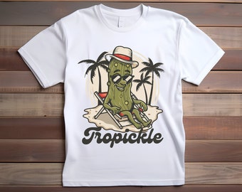 T-shirt à manches courtes en jersey unisexe Tropickle, chemise cornichon, t-shirt cornichon tropical, chemise cornichon drôle, t-shirt amateur de cornichons