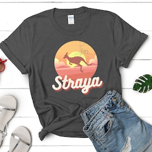 Retro Straya Heavy Cotton T-Shirt Unisex, Kangaroo Print Tee, Australia Day 2024 Tee, Aussie Slang T-Shirt, Australian Humour Tee, Funny Tee