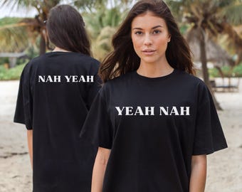 Camiseta con la jerga australiana "Yeah Nah", humor australiano, Día de Australia 2026, diseño de doble cara, camiseta con la jerga "Nah Yeah", camiseta australiana divertida