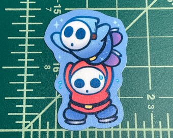 Ice Skating Shy Guys, Die Cut Sticker