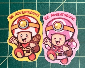 Be Adventurous, Captain Toad and Explorer Toadette, Die Cut Stickers