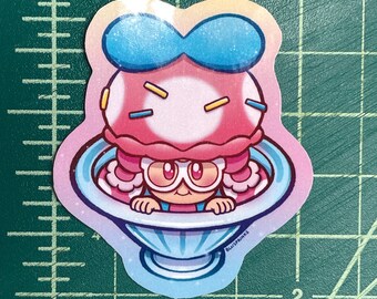 Ice Cream Toadette, Die Cut Viny Sticker