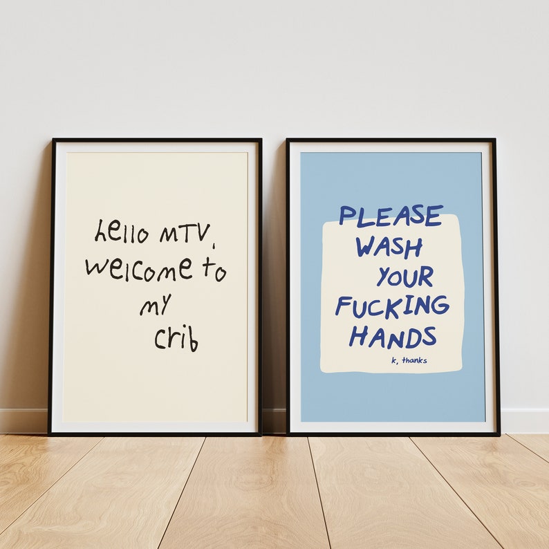 Wash Your Hands Sign | washing your hands guest bathroom wall art funny bathroom signs please wash hands bathroom decor | physical print image 4