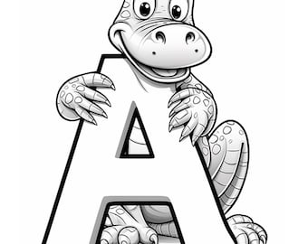 A-Z Alphabet Animals Coloring Pages | 26 Printable Sheets | Kids Printable Learning | Digital Download