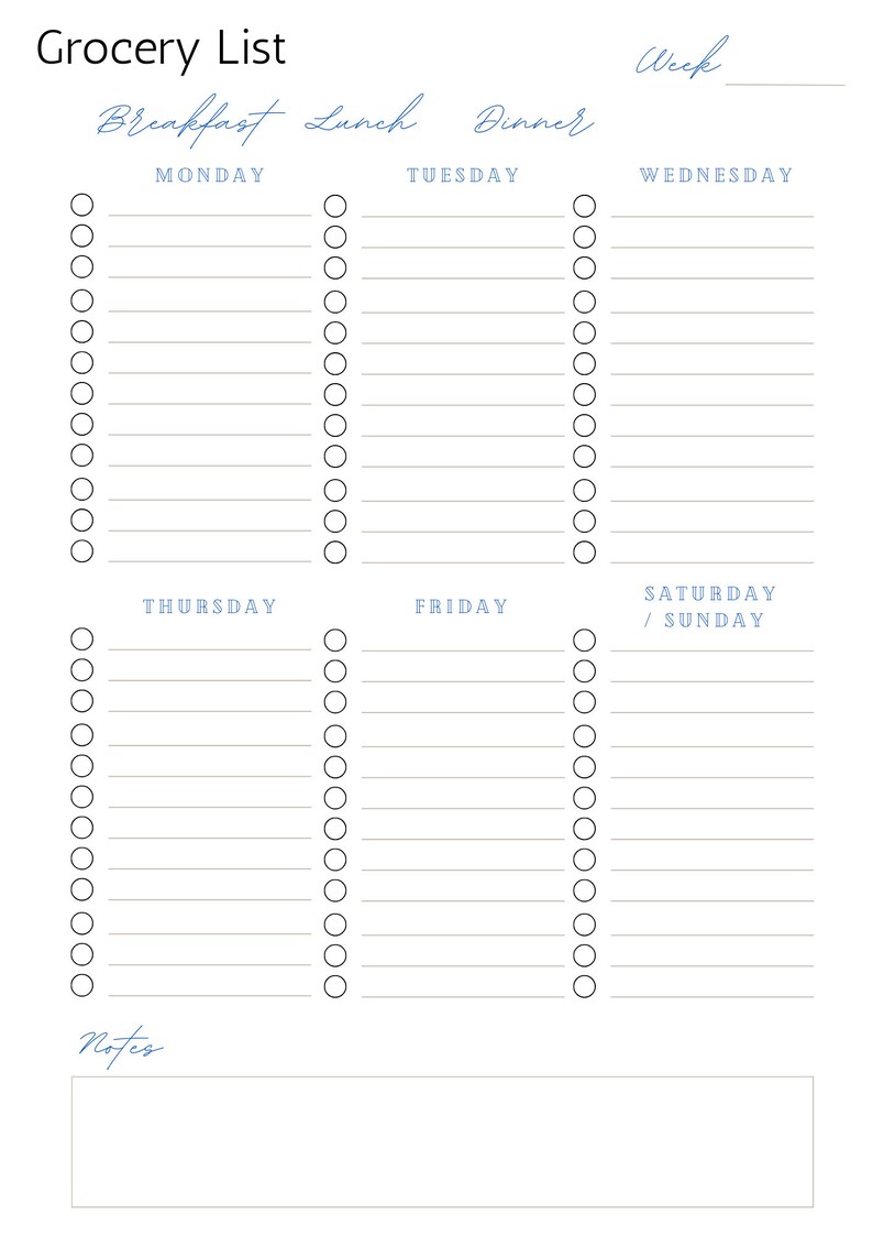 Meal Planner Printable, Weekly Food Diary, Meal Tracker, Food Journal