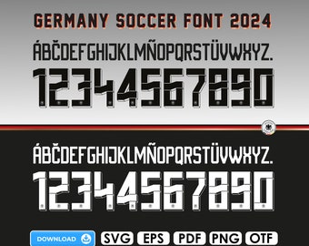 NEUE Schriftart Vektor Jersey Deutschland Europameisterschaft 2024, Fußball Trikot Font, Wappen eps | otf | png, Font Euro 2024 Cricut