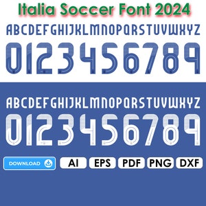 NEW font vector Jersey Italia European Championship 2024, football shirt font font, coat of arms eps | pdf| png, Font Euro 2024 Italy