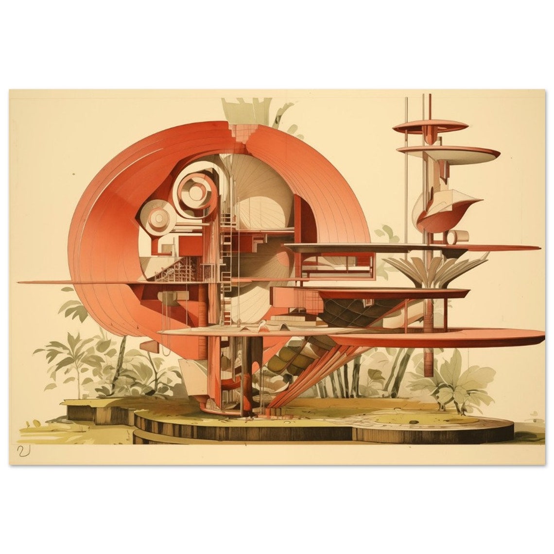 Arboreal - Frank Lloyd Wright Inspired - Premium Matte Paper Poster - Etsy