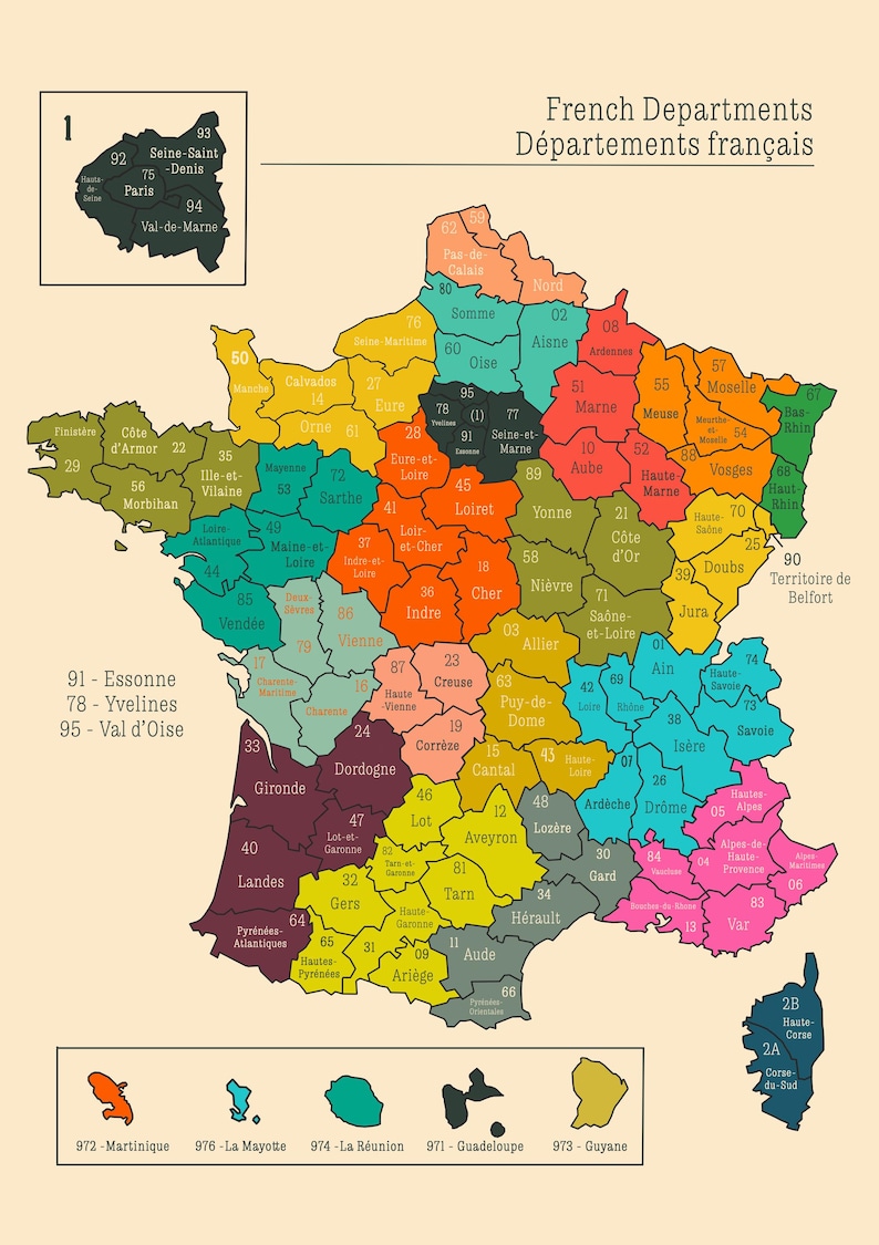 NEW EDITION French Departments Gicl e Print In Standard A Sizes A1 new-edition-french-departments-gicl-e-print-in-standard-a-sizes-a1