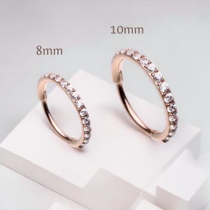 20g Nose Hoop Ring, Dainty Rose Gold Nose Cartilage Helix Lobe Daith Piercing Hoop Ring, Multipurpose Clicker Ring Jewelry