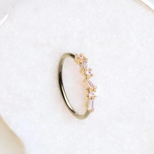 20g Baguette Nasenring Creolen.  Zig Zag Decor biegbarer Nasenring. Nasenpiercing Schmuck.