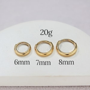 20g Gold klobiger Nasenring, Implant Grade Titan dicke Nase Hoop Clicker Ring Piercing, ästhetischer Körperschmuck