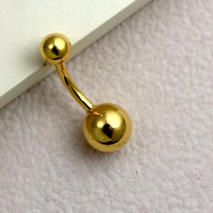 Titanium Belly Button Ring, 14G Plain Gold Belly Ring, Dainty Belly Piercing Jewelry, Minimalist Gold Belly Ring, Navel Piercing Jewelry.