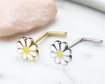 Daisy Nose Stud, Floral Decor Daisy Flower Nose Piercing Jewelry