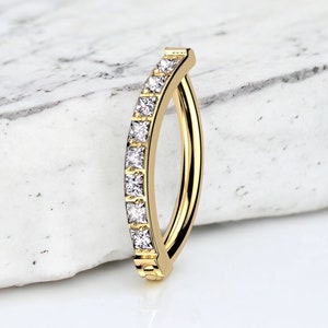 NEW • Titanium Belly Clicker Ring, Dainty Minimal Style Belly Piercing Clicker Ring Jewelry - Gold