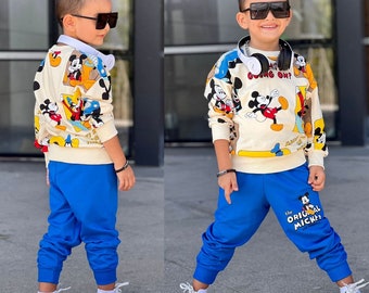 Mickey Mouse Boys Set: Toddler and Boy Child Outfit Sweatsuit - Trendy Kids Wear Clothing