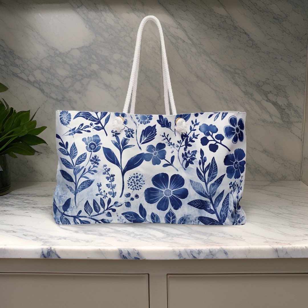 CANVAS BAG FLOWER DU MERCREDI_VIVIDBLUE WHITE main image 1