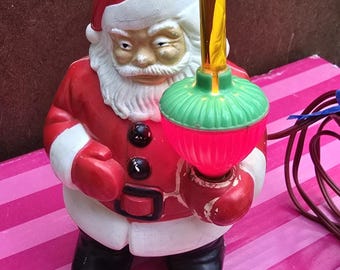 Vintage 1950's Royal Electric Christmas Santa Claus Holding Bubble Light