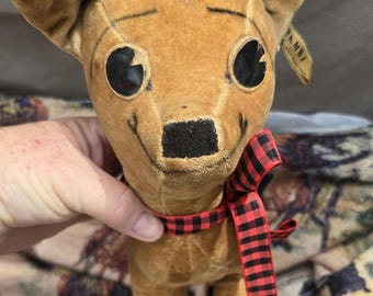 1940's Character Novelty Bambi Plush Toy Rare Hard to find with Pie Eyes
