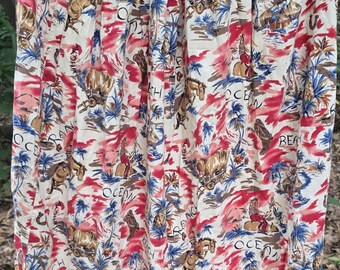 Vintage Rockmount Ranch Wear Skirt Cowboys Wagons Western