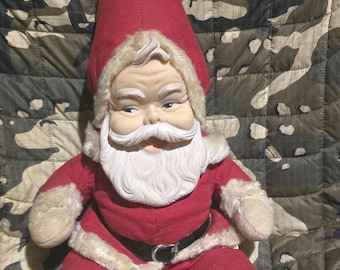 Vintage 16" Rushton Santa Claus Rubber Face Cloth Body