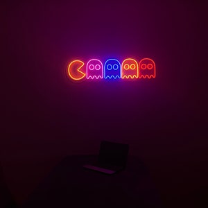 Packman Neon Sign, Pack-Man Led Neon Sign Bedroom,Kids Room, Party Decaration,Home Decor,Gift, Game Room, Wall Art,Neon Sign,Game,Young Gift