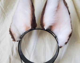 Cosplay canine ears (perky)- Chocolate and white