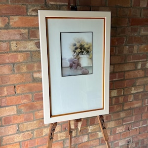 Original Signed Still Life Oil Painting in White Frame