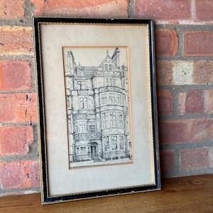 Early 1900’s Architectural Pen and Ink Drawing by Oscar Almeida of 6 Carlos Place in London