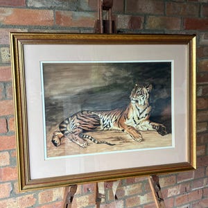 Framed Watercolour Painting of a Tiger – Wildlife Art