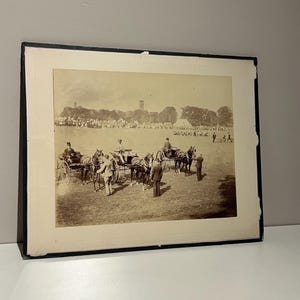 1960s-70s Vintage Horse and Carriage Event Photograph – Signed and Framed