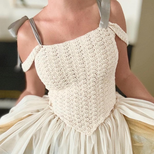 Crochet Pattern Corset Top Crochet Pattern Women’s Top Crochet Pattern Cottagecore Crochet Easy Pattern Shirt Crochet Costume Top
