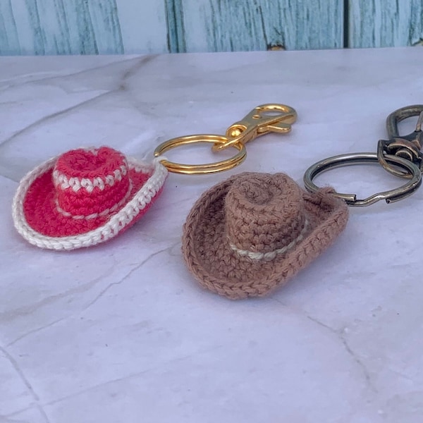 Crochet Pattern Cowboy Hat Keychain Crochet Pattern for Mini Cowboy Hat Pattern Crochet Cowboy Hat diy Gift Fast Crochet Pattern Easy