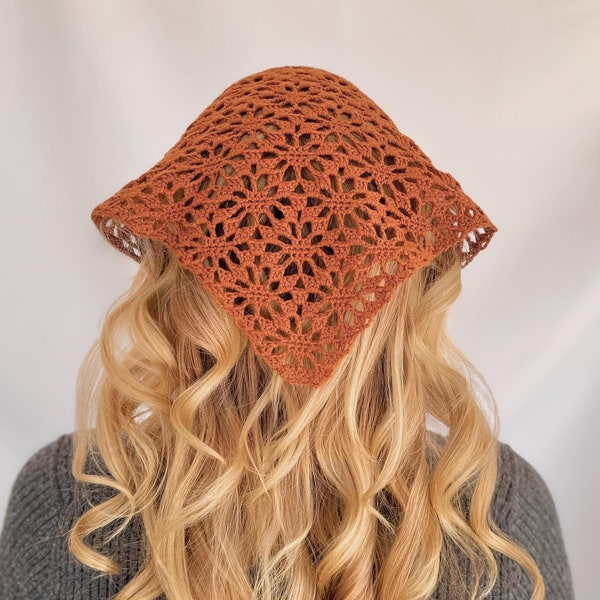 Crochet Pattern Bandana Headband Crochet Flower Headband Pattern Lace Crochet Headband Pattern Lacy Headband Bandana Crochet Pattern Easy