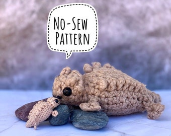 Crochet Pattern: No-Sew Horned Toad Plushie (PDF Download)