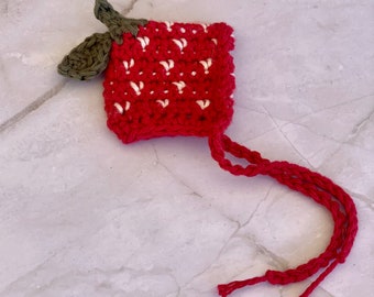 Crochet Strawberry Bonnet Pattern:  Chicken Hat (PDF Pattern)