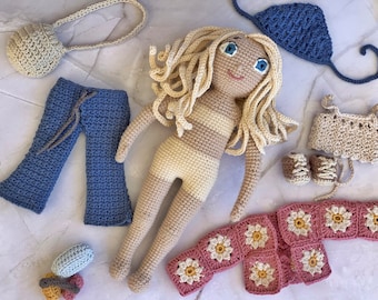 Amigurumi Doll Crochet Pattern: Clothes & Accessories (PDF Pattern)