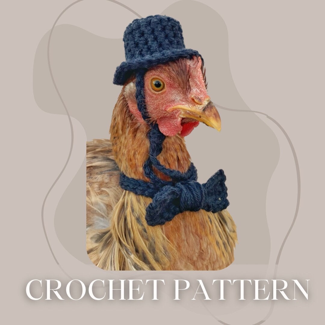 Crochet Chicken Top Hat & Bow Tie Pattern (PDF Download) - Etsy