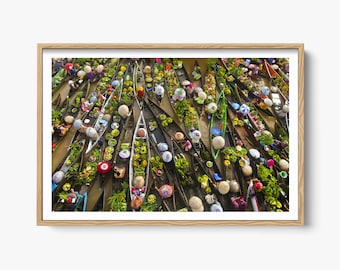 Fine Art Travel Photography, Floating Market in Indonesia, Traditional Asia, Fruits and Vegetables, Fine Art Asia, Borneo, Wall Decor