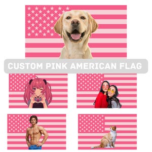 Custom Photo Pink American Tapestry Personalized Tapestry Design Celebrity Funny Flag Tapestry Bedroom Decor, Pink American Flag, dorm room