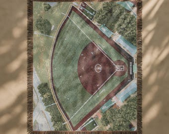 Baseball Field Woven Blanket | Stadium Design Throw